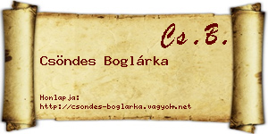Csöndes Boglárka névjegykártya