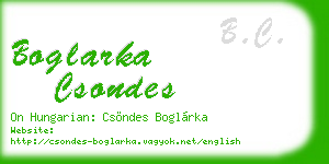 boglarka csondes business card