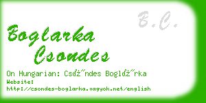 boglarka csondes business card